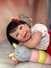 Bebê reborn menina sorrindo cabelo fio a fio pronta entrega