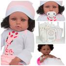 Bebê Reborn Negra com Roupinha Girafinha 100% Vinil