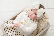 Bebe Reborn Princesa Castanho Creme 100% + Bolsa