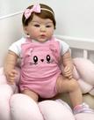 Bebê Reborn Realista Ana Dolls Olhos Castanhos Corpo Tecido Articulado Cabelo Fio a Fio 50cm, 2kg Enxoval PRONTA ENTREGA