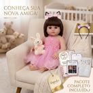 Bebê Reborn Realista De Silicone Girafinha Banho 9 Itens