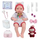 Bebe Reborn Realista Labubu Pode Banho Bolsa Kit Acessórios