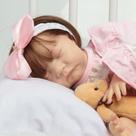 Bebê Reborn Realista Lívia Fio a Fio Olho Fechado Acessórios