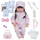 Bebê Reborn Realista Menina Silicone Bolsa Pijama Flamingo