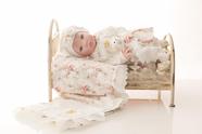 Bebê Reborn Realista Princesa Loira Creme Membros Silicone