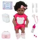 Bebê Reborn Recém Nascida Negra Com Lindo Macacâo + Itens Bebê Reborn Recém Nascida Negra Com Lindo Macacâo + Itens