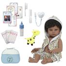 Bebê Reborn Recém Nascido Masculino Roupão Girafinha 46cm Bebê Reborn Recém Nascido Masculino Roupão Girafinha 46cm