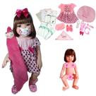 Bebe Reborn Silicone Menina Pode Dar Banho + Bolsa + Pelúcia