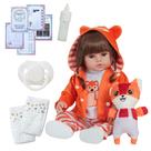 Bebê Reborn Silicone Menina Raposinha Pode Dar Banho 46cm