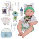 Bebe Reborn Silicone Menino Lucca Carequinha Com Kit Itens
