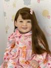 Bebê Reborn Toddler Cammi Menina 75cm 4kg Cabelo Fio a Fio Corpo de Pano Articulado Bolsa Maternidade, Enxoval Completo