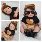 Bebê Reborn Tutti Cabelo Castanho Olhos Azuis