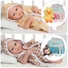 Bebê Tipo Reborn Gêmeos Luca Lara Roupão Patinho Macaquinho Bebê Tipo Reborn Gêmeos Luca Lara Roupão Patinho Macaquinho