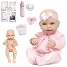 Bebe Tipo Reborn Lara Baby 100% Vinil Com Chupeta 13 Itens