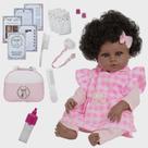 Bebê Tipo Reborn Menina Cabelo Cacheado Conjunto Xadrez Bebê Tipo Reborn Menina Cabelo Cacheado Conjunto Xadrez