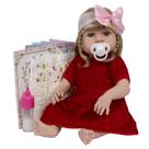 Bebê Tipo Reborn Menina Loira Fofinha Com Enxoval 13 Itens