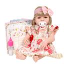Bebê Tipo Reborn Menina Loira Gatinha 46cm Pode Dar Banho