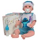 Bebê Tipo Reborn Realista Com Lindo Conjunto Azul 48cm Bebê Tipo Reborn Realista Com Lindo Conjunto Azul 48cm