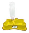 Bebedouro Comedouro Duplo Com Suporte Garrafa Pet Cão Gato