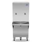 Bebedouro Industrial de Coluna Frisbel 50 Litros 1 Torneira Gelada e 1 Natural Inox - 220V
