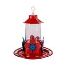 Bebedouro Jel Plast Pet Piu Luxo Chapéu com Poleiro Vermelho para Beija-Flor - 250ml