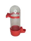 Bebedouro Médio Vermelho 110ml C/ Presilha para Passaros Pet Gaiolas