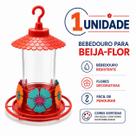 Bebedouro para BeijaFlor 290ml com Poleiro e Chapéu Alimentador para Pássaros Cor Sortida