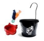 Bebedouro Preto Para Gato - Fonte + Comedouro