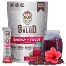 Bebida energética em pó Salud 2 em 1 com sabor de hibisco 15 porções