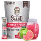 Bebida energética em pó Salud 2 em 1, goiaba, cafeína, B6, B12, 15 porções Bebida energética em pó Salud 2 em 1, goiaba, cafeína, B6, B12, 15 porções
