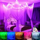 Bed Canopy FunNite White com Star Lights 100 LED e controle remoto
