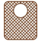 BEHOK Kit com 2 Protetores de Pia de Silicone para Cozinha, padrão treliça, 13 x 11 polegadas, tapete para pia antiderrapante e durável, protetor de silicone, dreno traseiro, café
