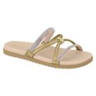 Beira Rio - Sandália Slide Flat Com Brilho Ref.: 8529.102 - 01 Par Beira Rio - Sandália Slide Flat Com Brilho Ref.: 8529.102 - 01 Par
