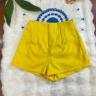 Belala Moda Short novo feminina com zíper na esquerda sem bolso e sem elastano Material de sega gelada