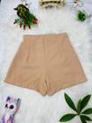 Belala Moda Short novo feminina com zíper na esquerda sem bolso e sem elastano Material de sega gelada