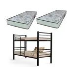 Beliche 100% Ferro/Aço Cristal Vira 2 Camas C/grade Proteção e Escada + 2 Colchões D-23 -Gazin -Preto