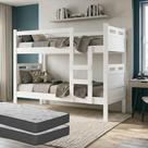 Beliche Adulto Multifuncional Vira 2 Camas + 2 Colchão Solteiro Premium - Estrado 100% Madeira