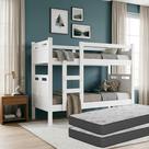Beliche Adulto Multifuncional Vira 2 Camas + 2 Colchão Solteiro Premium - Estrado 100% Madeira