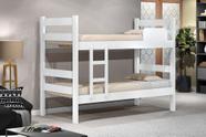 Beliche / Cama Solteiro 100% MDF Estrado em Eucalipto Reforçada com Escada Lateral Cor Branca últimas Unidades
