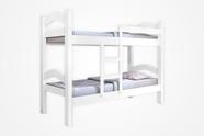 Beliche / Cama Solteiro ABS 100% MDF Em eucaliptoEstrado Reforçado Escada Lateral E Barra de Proteção Cor Branca Beliche / Cama Solteiro ABS 100% MDF Em eucaliptoEstrado Reforçado Escada Lateral E Barra de Proteção Cor Branca
