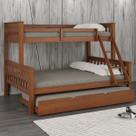Beliche Casal Solteiro De Madeira Merk Com Cama Auxiliar Solteiro