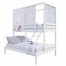 Beliche Casinha Casal/Solteiro Cortina Madeira Branco
