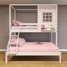 Beliche Casinha Casal/Solteiro Madeira Branco/Rosa Beliche Casinha Casal/Solteiro Madeira Branco/Rosa