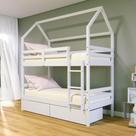 Beliche Casinha Solteiro Slim RB 2 Gavetas Madeira Branco