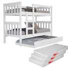 Beliche Com Colchão e Cama Auxiliar Reforçada Solteiro Infantil 100% MDF Lançamento Jasper Moveis