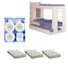 Beliche Ditália Cama Auxiliar Com Colchões + Kit Luz Cm-15 Branco