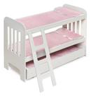 Beliche Doll Bed Badger Basket com roupa de cama e escada para bonecas de 22 polegadas