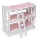 Beliche Doll Bed Badger Basket Triple com escada e roupa de cama de 50 cm