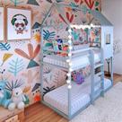 Beliche Infantil Casinha Janelinha Cinza/Prata Fina Beliche Infantil Casinha Janelinha Cinza/Prata Fina