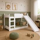 Beliche Infantil com Escorregador, Grades Laterais e Escada Completa Móveis AR001BCBC em MDF e MDP Cor Branco